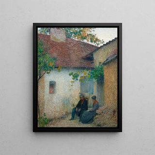 Henri Martin - Couple en conversation devant la ferme.webp