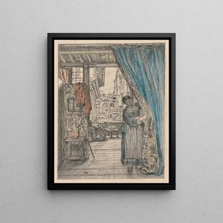 Henri de Braekeleer - The Woman at the Curtain.webp