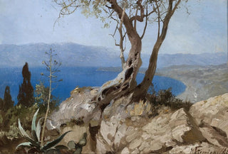 Henryk Siemiradzki - Lake view with rocky edge Harbour view with rocky edge.webp