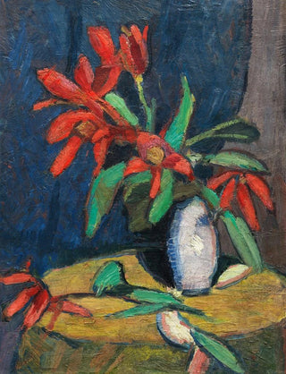 Hermann Stenner - Rote Blumen in weiem Krug.webp