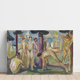 Hommes nus dans un paysage - Edvard Munch | Reproduction Tableau Décoration murale affiche copie