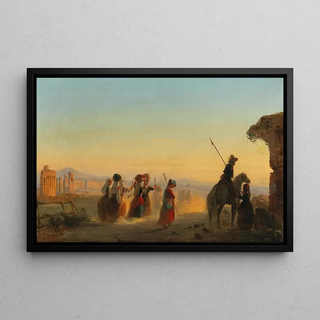 Ippolito Caffi - Rome The Via Appia At Dawn.webp