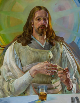 Jacek Malczewski - Christ in Emmaus central section of the triptych.webp