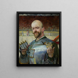 Jacek Malczewski - Selfportrait in armour with fiddles.webp