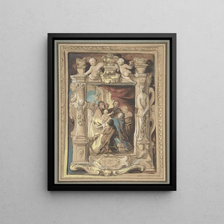 Jacob Jordaens - The Presentation in the Temple with a Design for a Sculpted Frame.webp