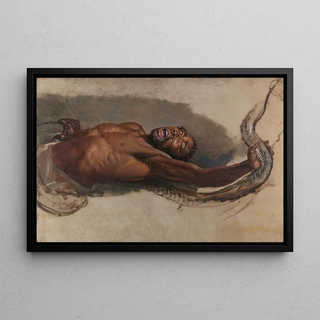 James Ward - Man Struggling with a Boa Constrictor Study for The Liboya Serpent Seizing His Prey.webp