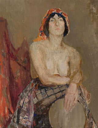 Jan Cigliski - Study of a female model with a drum.webp
