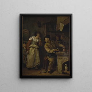Jan Steen - A Goldsmith Melting Down a Womans Jewellery in the Presence of a Notary The Alchemist.webp
