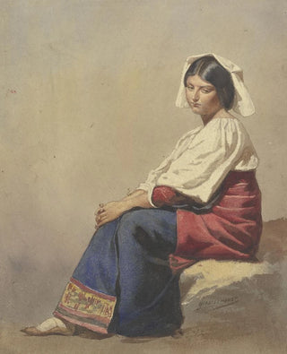 Johann Heinrich Hasselhorst - Studie einer jungen sitzenden Italienerin.webp