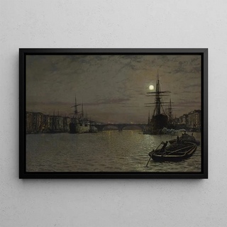 John Atkinson Grimshaw - The Pool and London Bridge at Night.webp