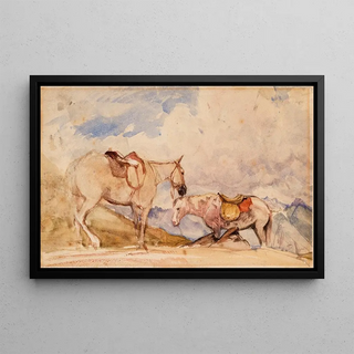 John Frederick Lewis - Two Horses.webp