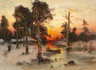 Julius Sergius Klever - Returning Home At Sunset.webp