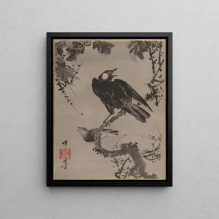 Kawanabe Kysai - Starlings on a Branch.webp