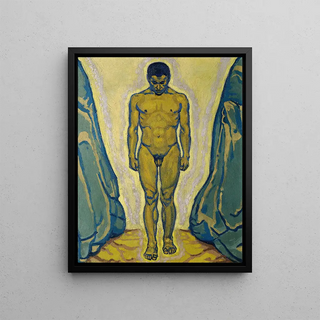 Koloman Moser - Stehender Jnglingsakt zwischen Felsen.webp