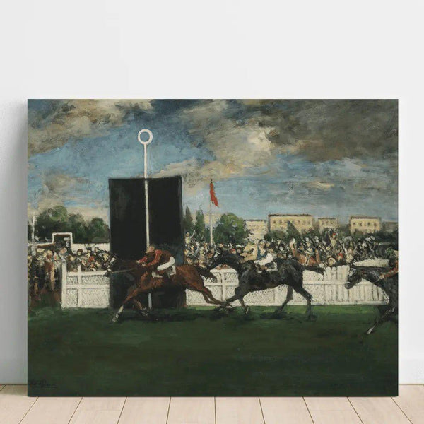 Reproduktion des Gemäldes L'arrivée à un hippodrome de campagne anglais - Jacques-Émile Blanche