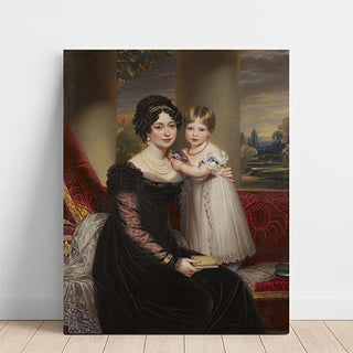 La Duchesse de Kent avec sa fille, la future reine Victoria par Henry Bone | Reproduction Tableau Décoration murale affiche copie