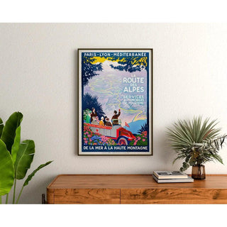 La route des Alpes - Affiche vintage