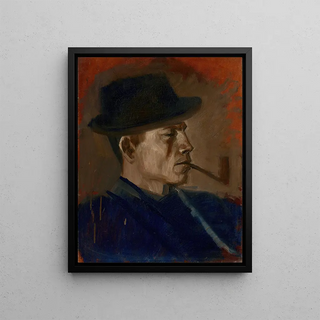 Ladislav Mednynszky - Man in Blue Smoking.webp