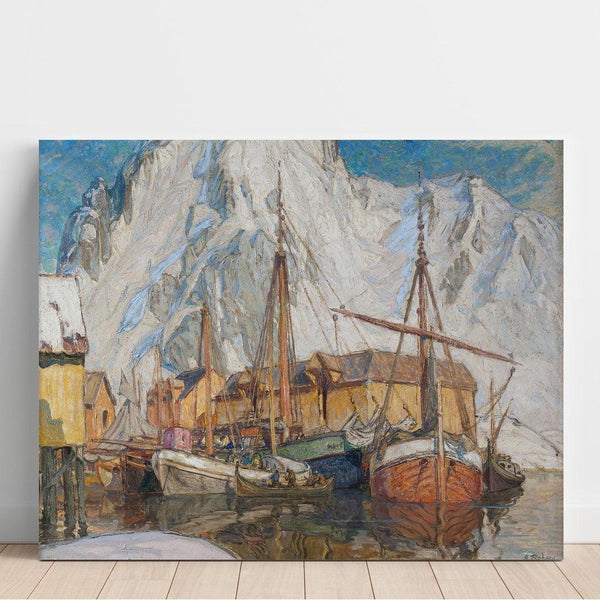 Reproduktion des Gemäldes Der Hafen von Svolvær, Lofoten - Anna Boberg