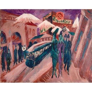 Leipziger Straße with Electric Tram 1914 - Ernst Ludwig Kirchner | Reproduction Tableau Décoration murale affiche copie