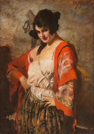 Leopold Schmutzler - Spanish beauty with guitar.webp