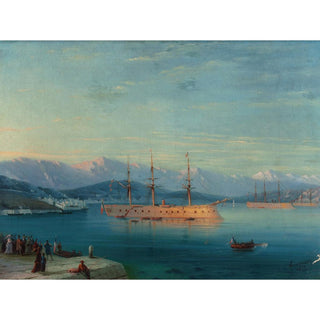 Les navires français quittent la mer Noire - Ivan Konstantinovich Aivazovsky | Reproduction Tableau Décoration murale affiche copie