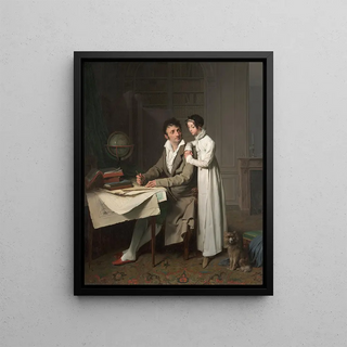 Louis Lopold Boilly - The Geography Lesson Portrait of Monsieur Gaudry and His Daughter.webp