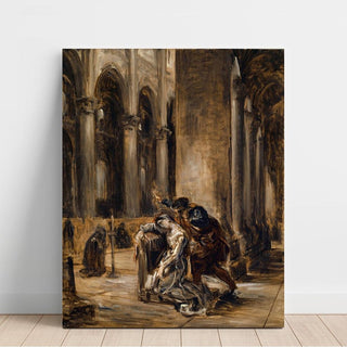 Marguerite à l’église Goethe, Faust, première partie, scène dans la cathédrale - Eugène Delacroix | Reproduction Tableau Décoration murale affiche copie