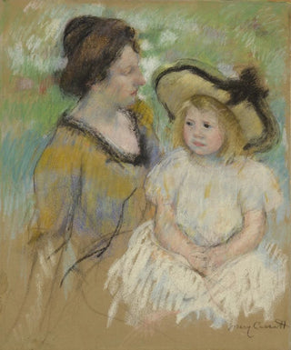 Mary Cassatt - Simone Seated on the Grass Next to Her Mother.webp