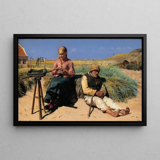 Michael Ancher - Figures in a landscape Blind Kristian and Tine among the dunes.webp