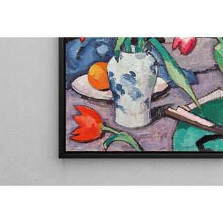 Nature morte avec tulipes et éventail - Samuel John Peploe | Reproduction Tableau Décoration murale affiche copie