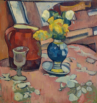 Nature morte : vase de fleurs, pichet et verre - Emile Bernard