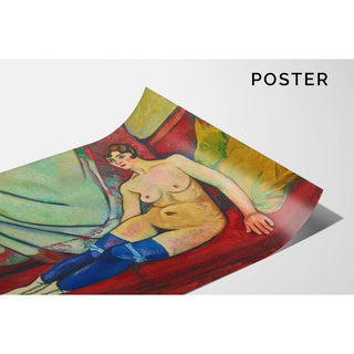 Nu aux bas bleus - Suzanne Valadon | Reproduction Tableau Décoration murale affiche copie