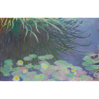 Nymphéas avec reflets de hautes herbes - Claude Monet | Reproduction Tableau Décoration murale affiche copie