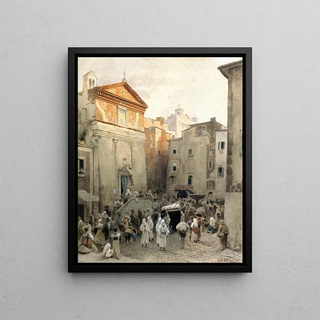 Oswald Achenbach - Funeral in Palestrina.webp