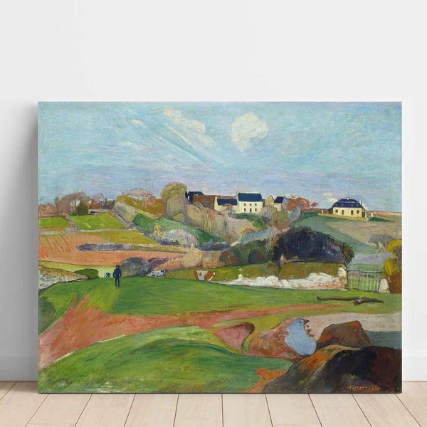 Reproduktion des Gemäldes Landschaft am Pouldu von Paul Gauguin