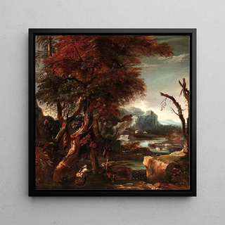Paysage avec figures - Suiveur de Salvator Rosa