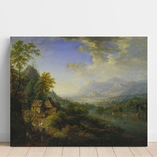 Paysage avec rivière - Christian Georg Schütz the elder | Reproduction Tableau Décoration murale affiche copie