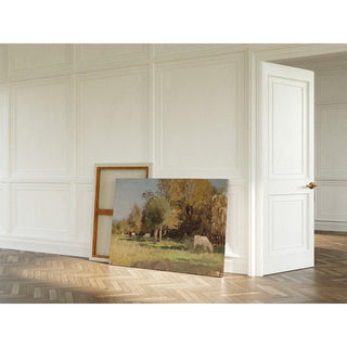 Paysage estival avec vaches - Alfred Zoff | Reproduction Tableau Décoration murale affiche copie