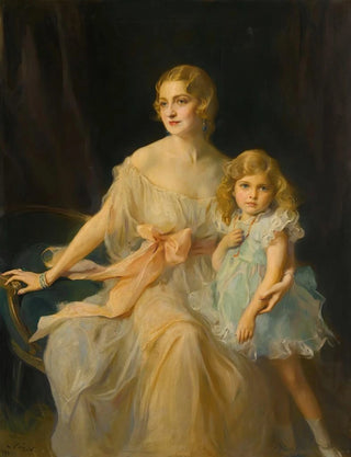 Philip Alexius de Lszl - Portrait Of Mrs Claude Leigh And Miss Virginia Leigh.webp