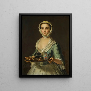 Philippe Mercier - A Young Woman Carrying A Tea Tray Possibly Hannah The Artists Maid.webp
