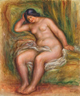 PierreAuguste Renoir - Femme nue assise appuye sur un coussin vert Nu assis.webp