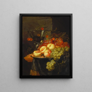 Pieter de Ring - Still Life with Fruit and a Cherry Branch over a Berkemeyer Glass.webp
