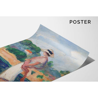 Portrait d'Irène dans un Paysage - Henri Lebasque | Reproduction Tableau Décoration murale affiche copie