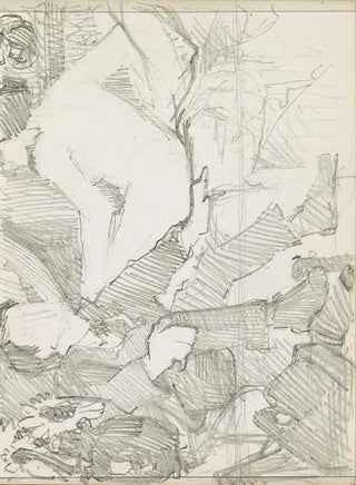 Reijer Stolk - Zittende man in pak naast een liggende naakte vrouw op een bed.webp