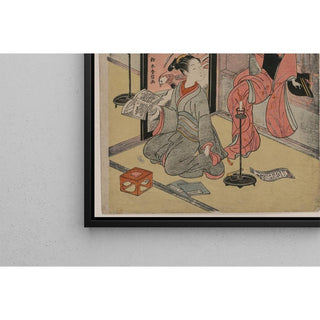 Righteousness Two Boy Prostitutes Seated by a Candle - Suzuki Harunobu | Reproduction Tableau Décoration murale affiche copie