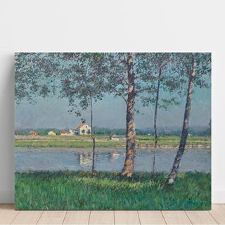 Rive de la Seine au Petit-Gennevilliers - Gustave Caillebotte | Reproduction Tableau Décoration murale affiche copie