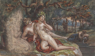 Robert Smirke - Wooded Scene with a Couple Laying under a Tree by a Stream.webp