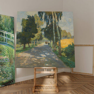Route bordée d'arbres à Bruntál - Carl Moll | Reproduction Tableau Décoration murale affiche copie