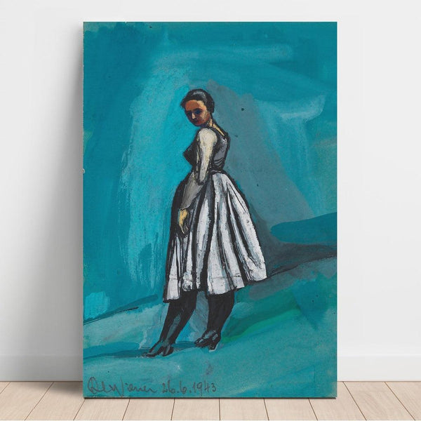 Reproduktion des Gemäldes Unbenanntes Gemälde (Frau in weißer und schwarzer Robe) - Karl Wiener